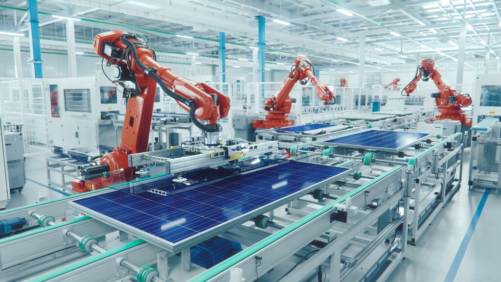 Robotic arm in a factory